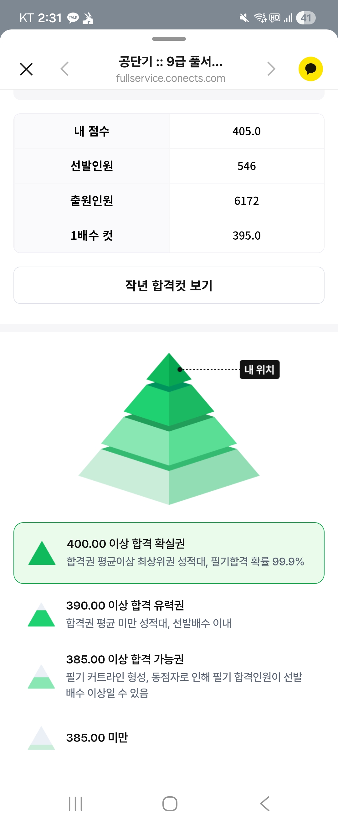 풀서비스 합격예측