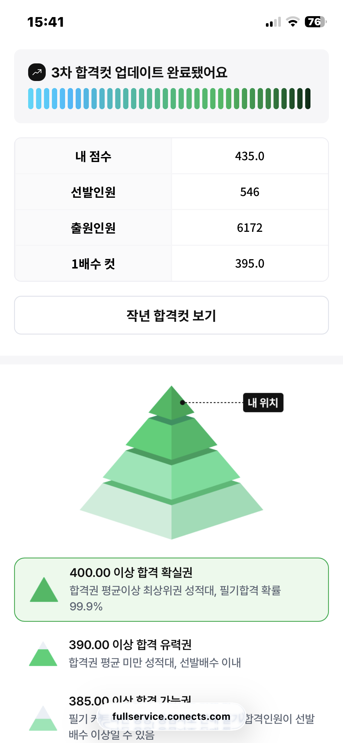 풀서비스 합격예측